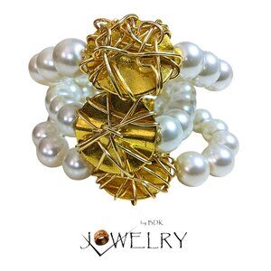 Faux Pearl Artistic Boho Inspired Bracelet